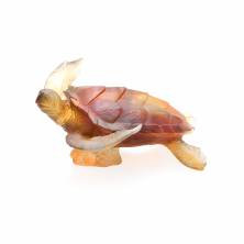 Статуэтка морская черепаха Daum Mer De Corail 25 см цвет янтарный, серый