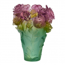 Ваза Daum "Rose Passion Vase in Green & Pink" (6121)