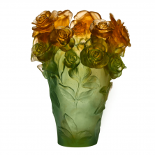 Ваза Daum "Rose Passion Vase in Green & Orange" (6123)