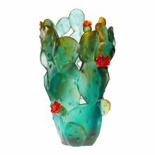 Ваза Daum Cactus 49см, янтарная, красная, зеленая (7180)
