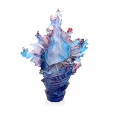 Ваза Daum Mer De Corail 47см синяя, фиолетовая (7294)