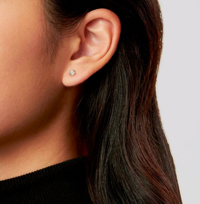 Серьги/пусеты Tiffany&Co Elsa Peretti mini с бриллиантами 0,06 (9402)