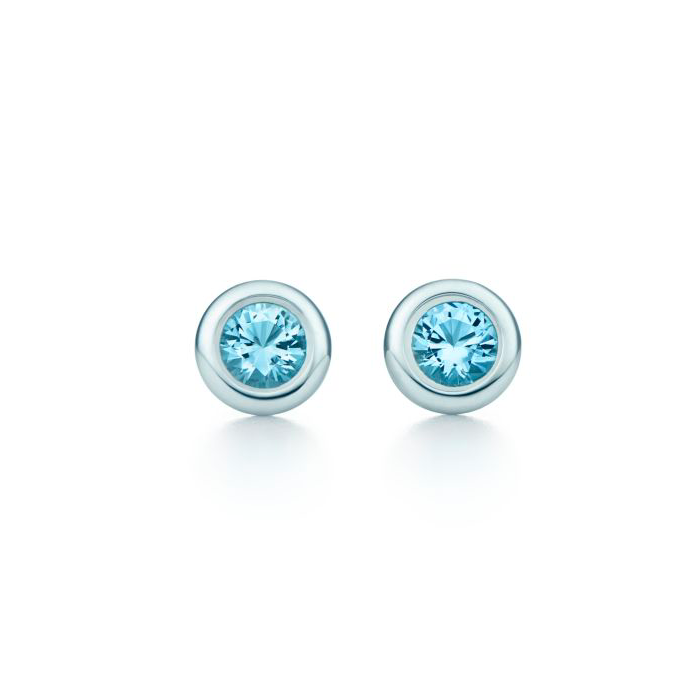 Серьги/пусеты Tiffany&Co Elsa Peretti с аквамарином (9406)