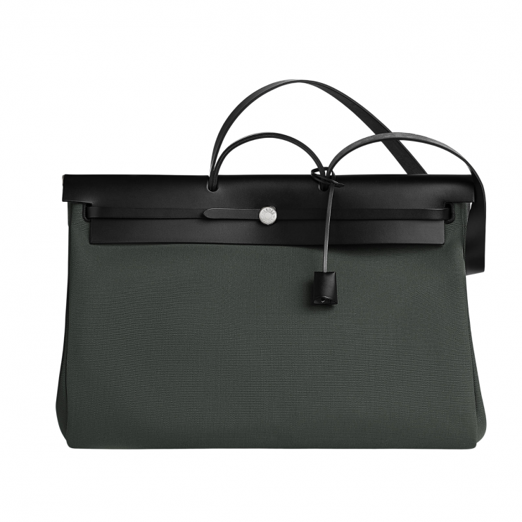 Hermes Herbag Zip Men's Bag (14208) Dark Grey/Black