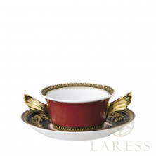 Чаша суповая с блюдцем Versace Rosenthal Medusa Red, красный 300 мл (4911)