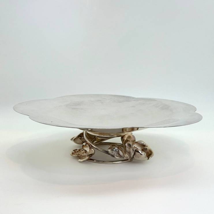 Фруктовница Christofle Anemone 34х9 см посеребрение (10315)