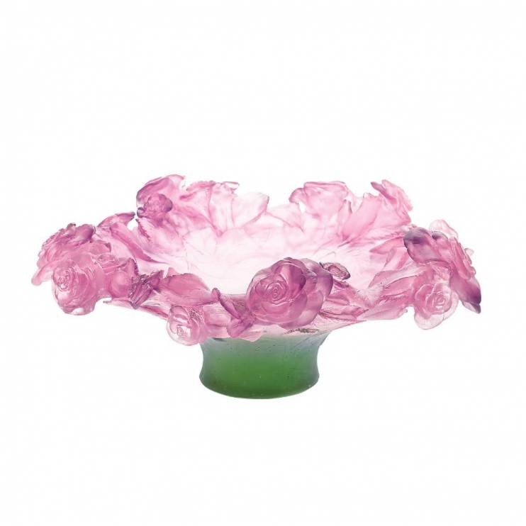 Ваза/чаша для фруктов Daum Roses Footed Bowl in Pink 35,5*35,5*13,5 см (6115)