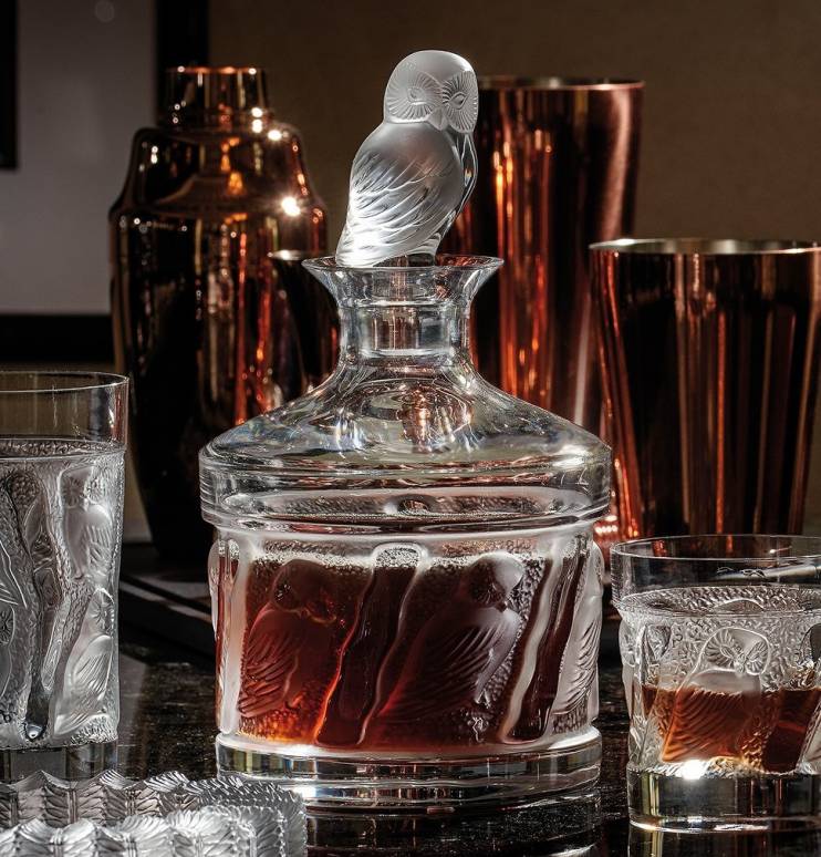 Набор из 2-х стаканов для виски Lalique Owl Thumblers, 200 мл (8115)