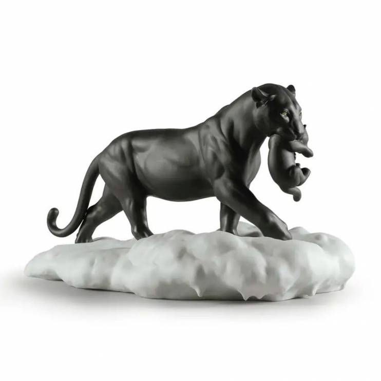Статуэтка Lladro Черная пантера с детенышем, 25 см (10916)