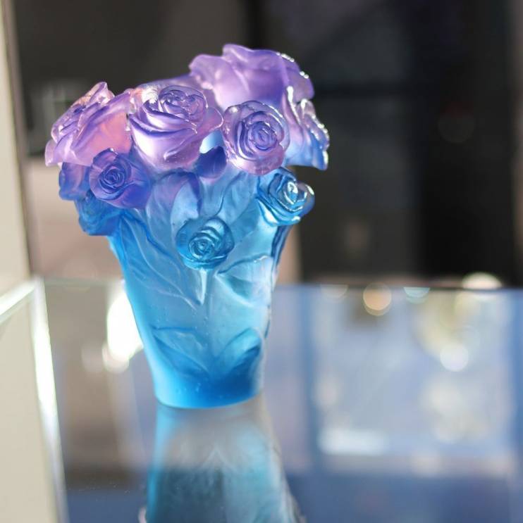 Ваза Daum Rose Passion "Синий, фиолетовый", 17 см (7716)