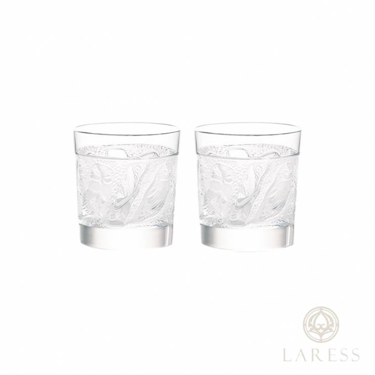 Набор из 2-х стаканов для виски Lalique Owl Old Fashion, 240 мл (8116)