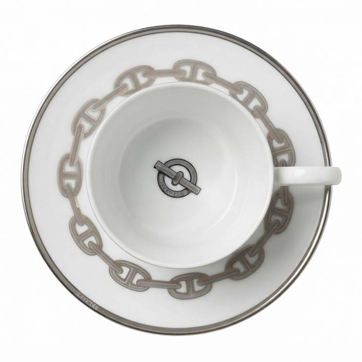 Набор из двух кофейных пар Hermes Chaine d'Ancre Platine 90 мл (7017)