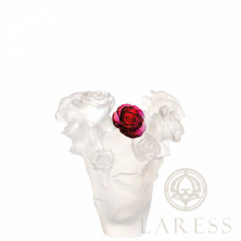 Ваза Daum "Белый, красный" Rose Passion, 17 см (7717)