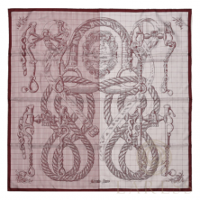 Шелковый платок Hermes Della Cavalleria Finesse Bordeaux/Blanc, 90 (8018)