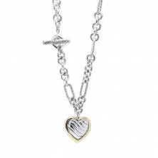 Ожерелье DAVID YURMAN — Сердце Фигаро, золото, серебро