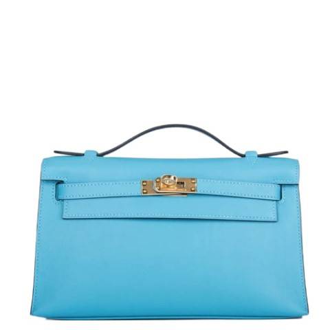 Сумка Hermes Kelly Pochette 22 Blue du Nord (9622)