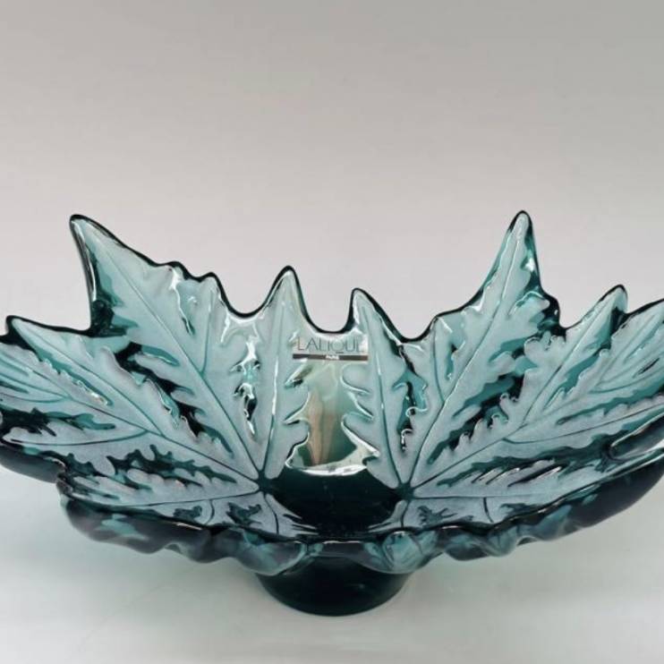 Ваза для фруктов Lalique Champs-Elysees, темно-зеленая 25 см (8227)