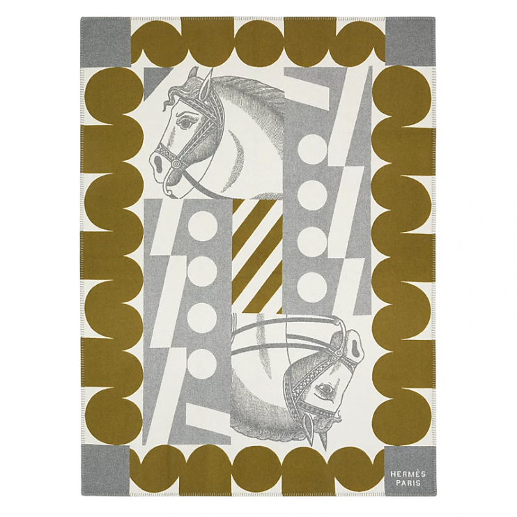 Плед Hermes Cheval Joker оливковый 150*200 см (13029)