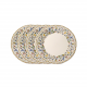 Set of 4 Gien Toscana snack plates, 23cm (15029)