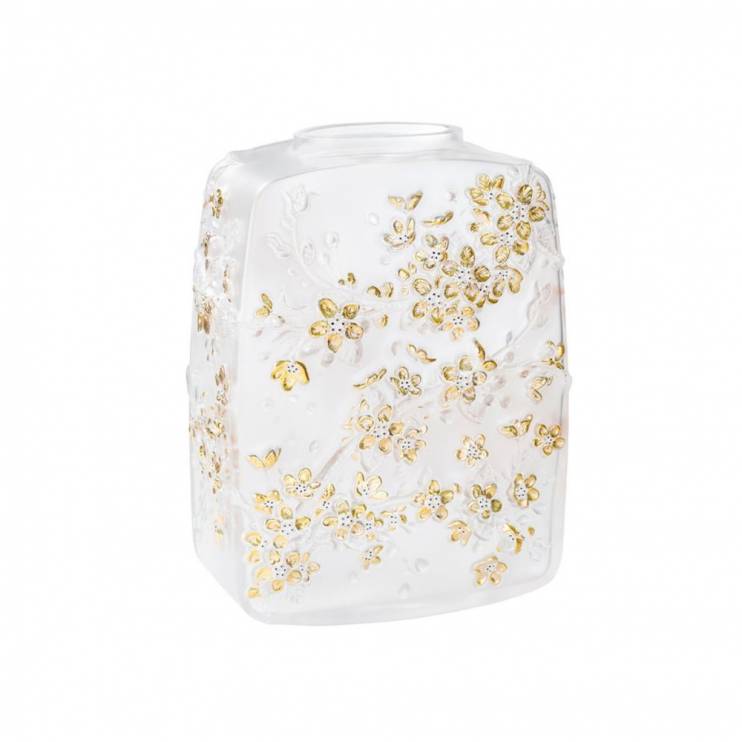 Ваза Lalique Fleurs Cerisier с золотом 40см (9029)