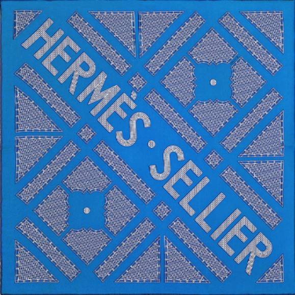 Платок шелковый Hermes Sellier 45*45 см (11430)