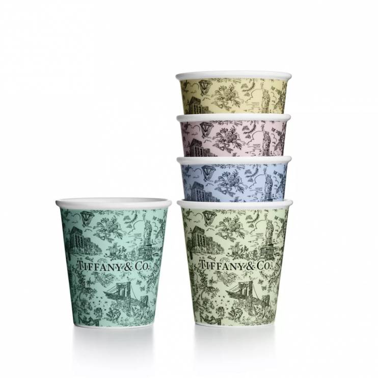 Набор стаканов 5 шт для капучино Tiffany&Co Toile 300 мл (14333)