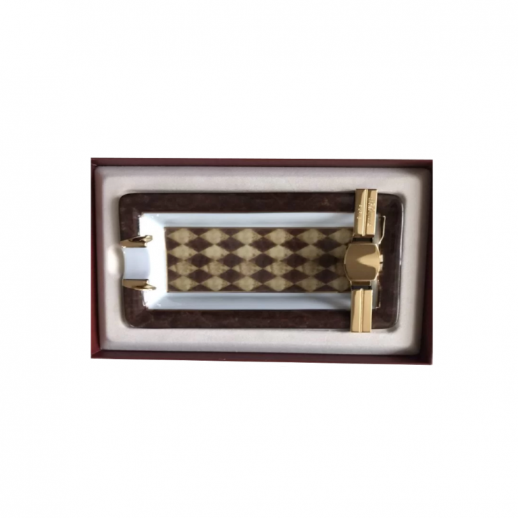 Пепельница S.T. Dupont с позолотой 9х16см (9038)