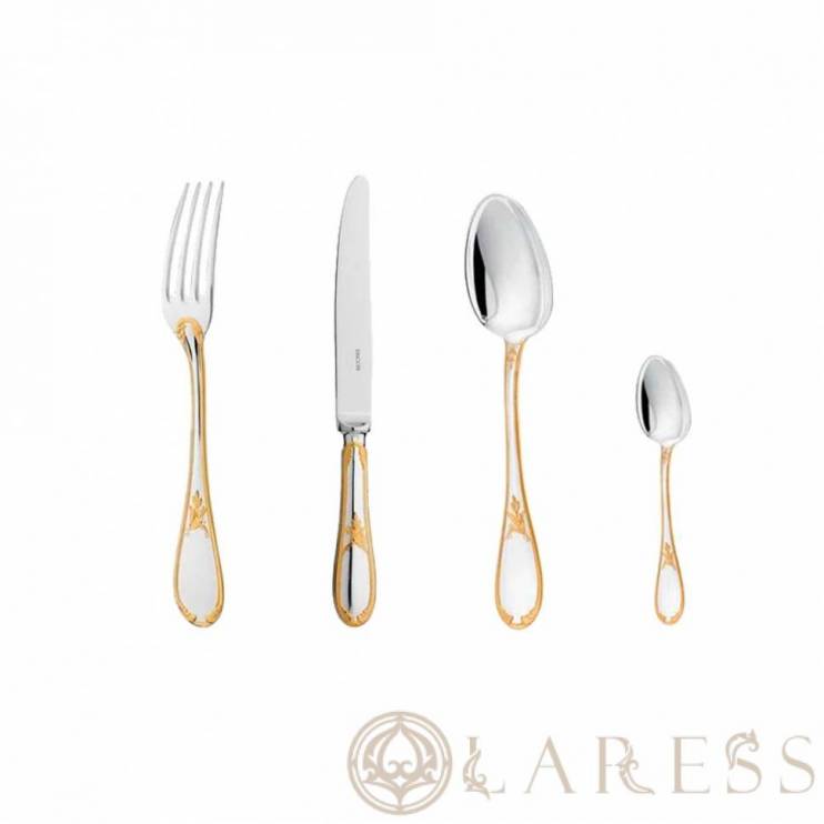 Набор столовых приборов Ercuis Lauriers Gold Accents на 12 персон 48 предметов (12539)
