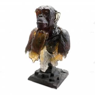 Статуэтка обезьяна - бронзовый, янтарный Daum Carabantes Isabelle 56см
