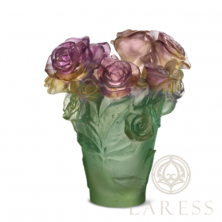 Ваза Daum "Розовый, зеленый" Rose Passion, 35 см (5543)