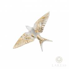 Настенная скульптура Lalique Swallow wings down Hirondelles, 15 см (8143)