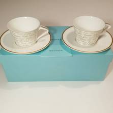 Набор чайных пар Tiffany & Co золотая надпись 6144