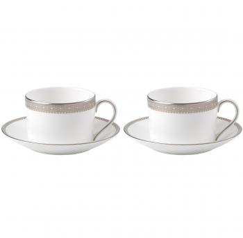 Набор чайных пар Wedgwood & Vera Wang Lace Platinum 210 мл, 2 шт