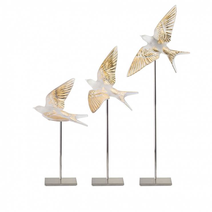 Скульптура настенная Lalique Swallow wings up Hirondelles 15 см (8144)