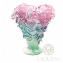 Ваза Daum "Розовый, зеленый" Roses,  30 см (5546)