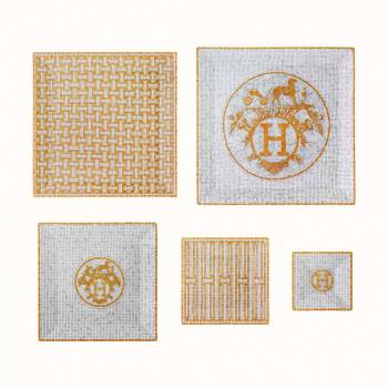 Подарочная упаковка 5 квадратных тарелок HERMES Mosaique au 24 3847