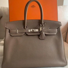 Женская сумка Hermes Birkin 35 Taupe Grey (7648)