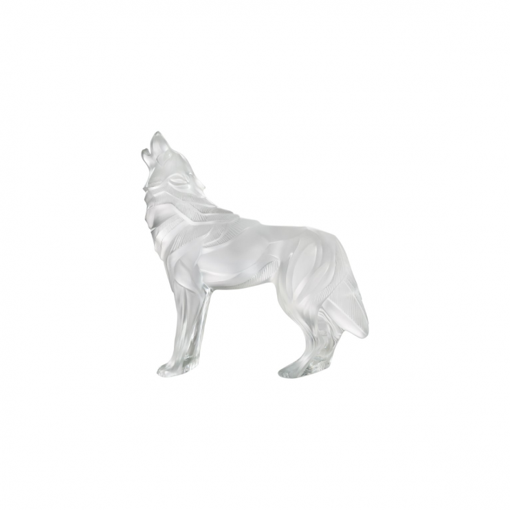 Скульптура Lalique Wolf Волк прозрачный 26 см (10550)