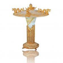Лампа из янтарного и белого оникса «Цин-Лун»