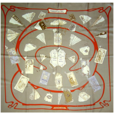 Шелковый платок Hermes Carnets de Bal, 90 (8453)