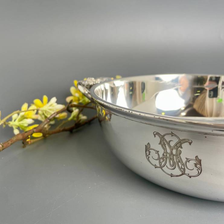 Чаша для сервировки с крышкой Christofle 23*16 см посеребрение (10056) винтаж