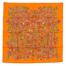 Шелковый платок Hermes Legende Moghole, 90 (8056)     