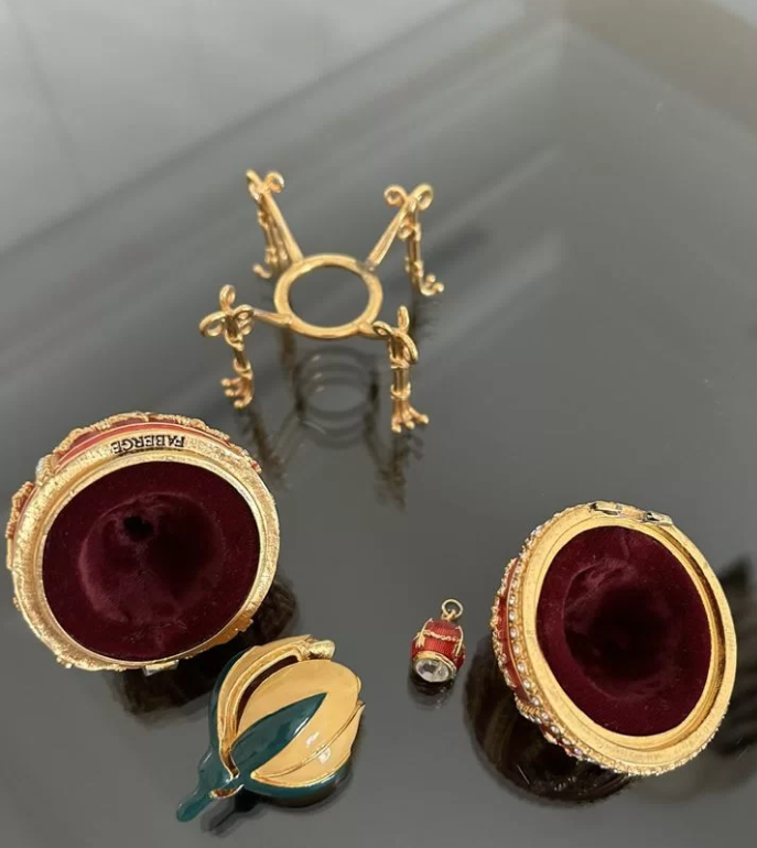 Шкатулка декоративная яйцо Faberge, Бутон розы (8156)