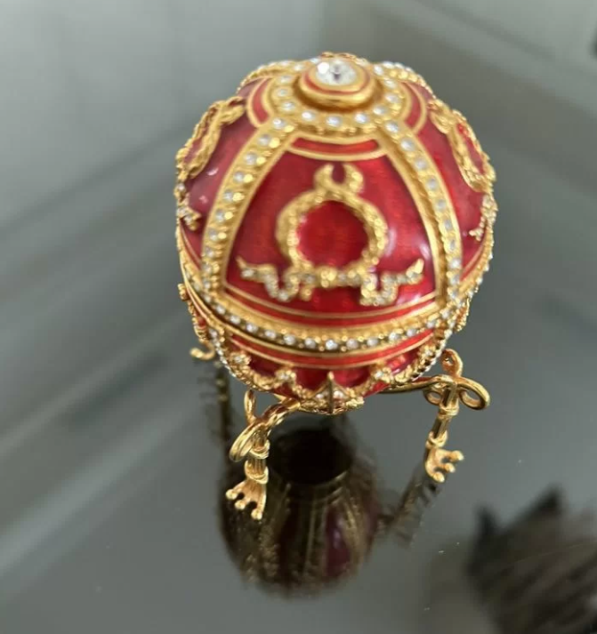 Шкатулка декоративная яйцо Faberge, Бутон розы (8156)