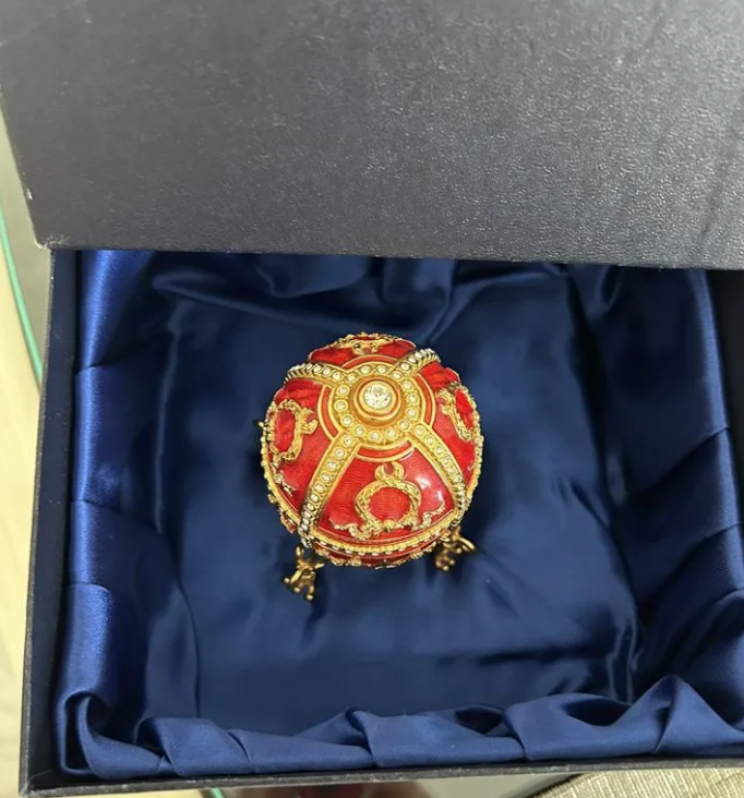 Шкатулка декоративная яйцо Faberge, Бутон розы (8156)