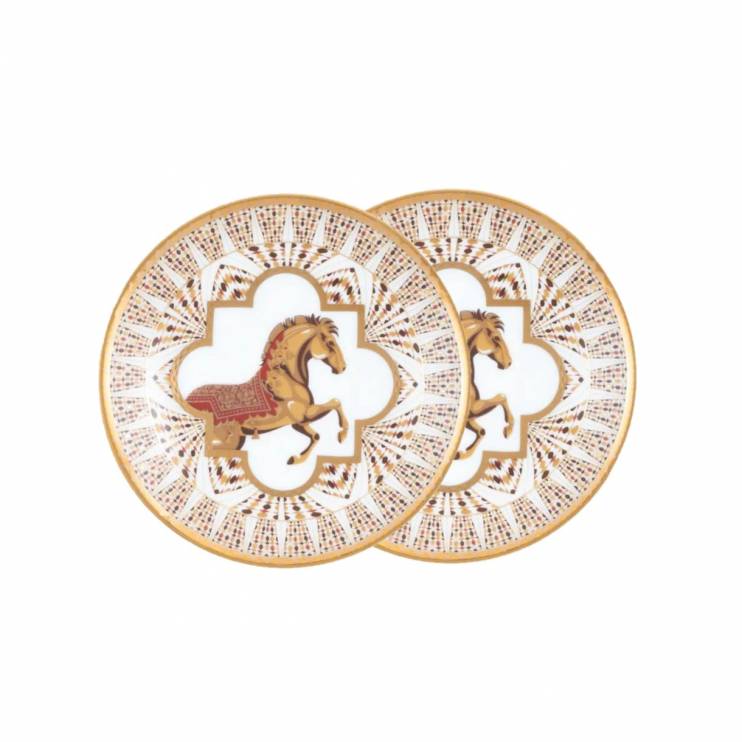 Set of 2 plates for bread and butter Haviland Cavalier Royal, 16 cm (15958)