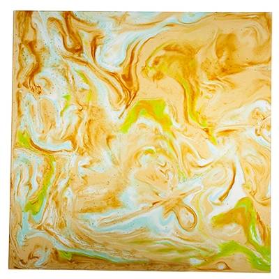 Amber blue green seasons decorative panel
