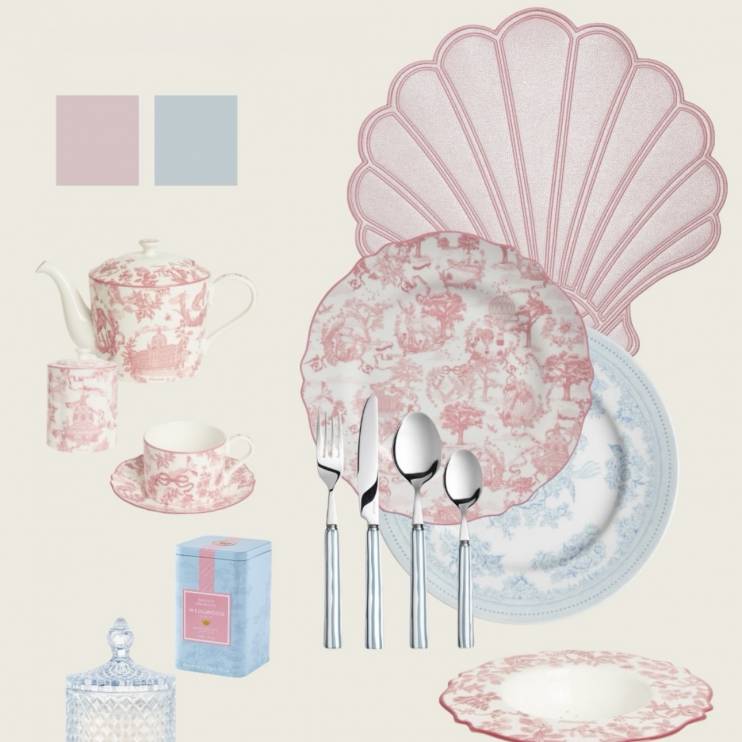 Плейсмат и костер Casa Storia Ракушка Seashell (15662) розовый