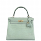 Сумка Hermes Kelly 25 Retourne Alligator Matte Vert D'eau GHW (11466)