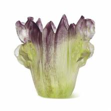 Ваза Daum Iris 13 см  цвет янтарный, светло-зеленый, фиолетовый